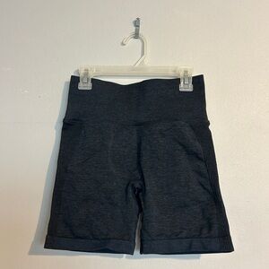 Navy Blue High-Waisted  Workout Shorts